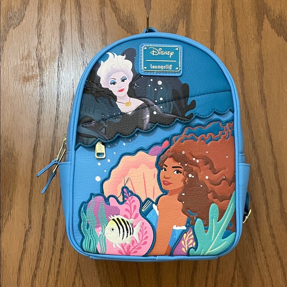 DISNEY X LOUNGEFLY NWT Live-Action Little Mermaid Ariel Mermaid Backpack Bag - Picture 4 of 12